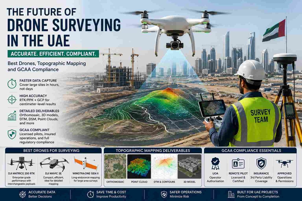 The Future of Drone Surveying in the UAE: Best Drones, Topographic Mapping, and GCAA Compliance